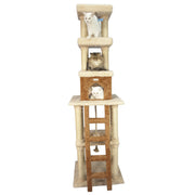 Armarkat 83" Real Wood Multi-Level Cat Tree & Tower with Condo, Rope Swing & Double Perches – Beige