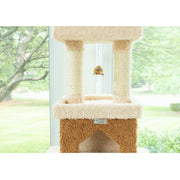 Armarkat 83" Real Wood Multi-Level Cat Tree & Tower with Condo, Rope Swing & Double Perches – Beige