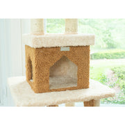 Armarkat 83" Real Wood Multi-Level Cat Tree & Tower with Condo, Rope Swing & Double Perches – Beige