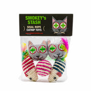 Smokey's Stash Catnip Toy Set – Catnip Toys, Sisal Mice & Sisal Ball for Cats