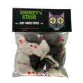 Smokey's Stash Rabbit Fur Mouse Cat Toys – 12 Pack Interactive Cat & Kitten Toys