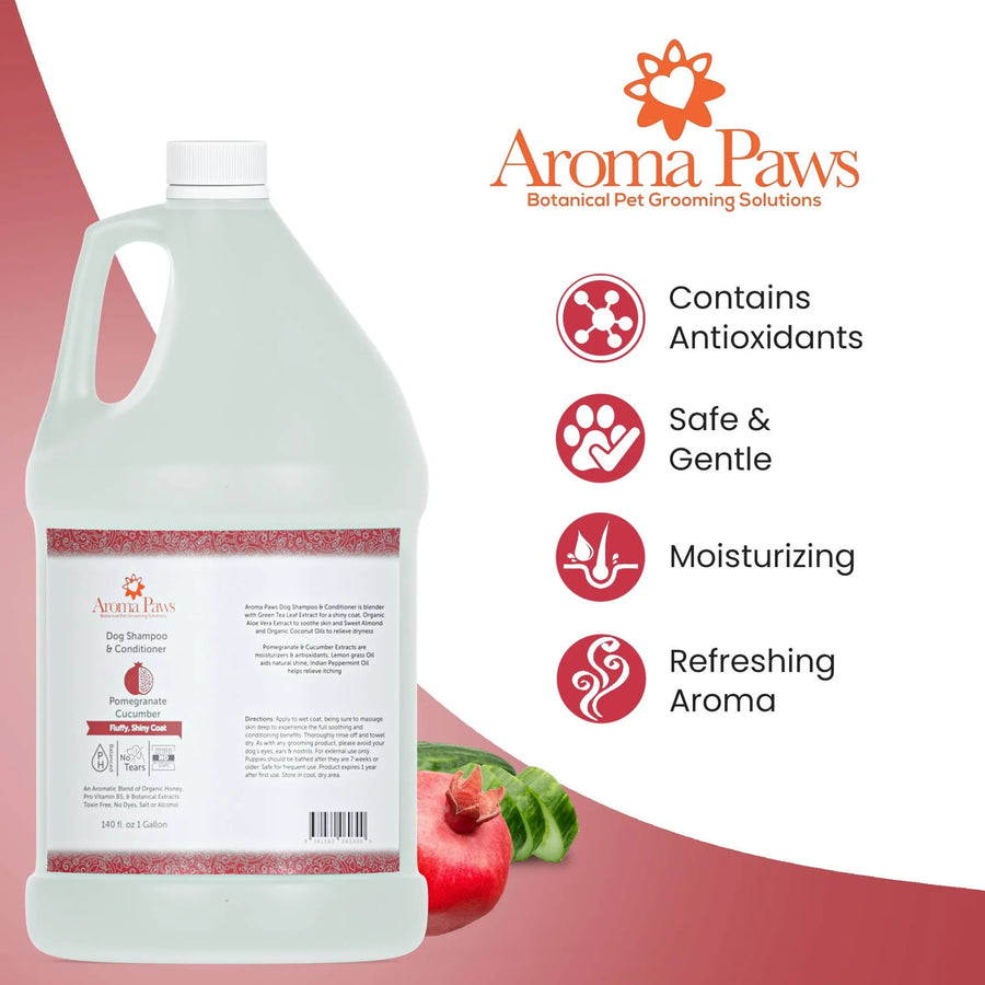 Aroma Paws Pomegranate Cucumber Dog Shampoo & Conditioner – 1 Gallon available at Pristine Pet Supply - image 1