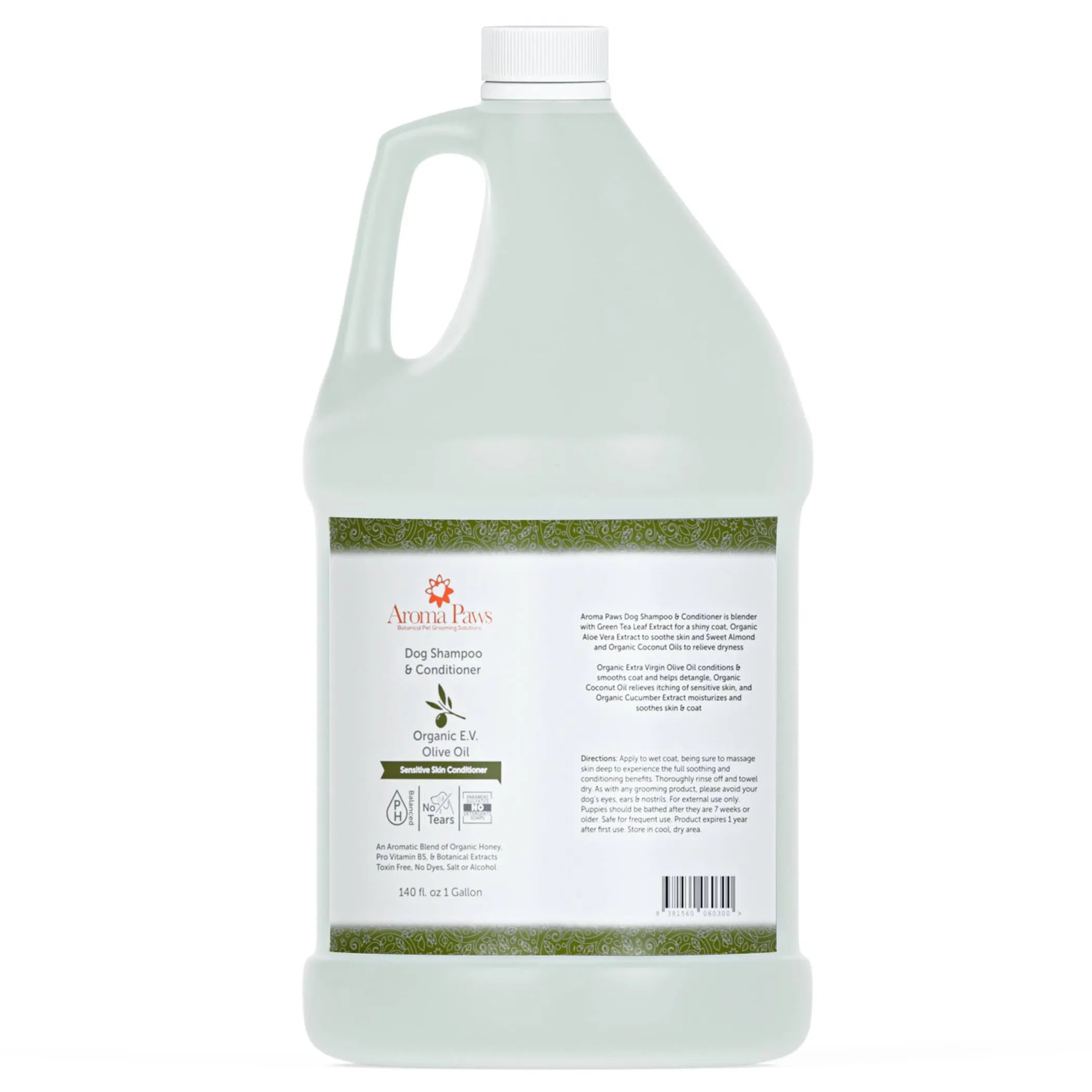 Aroma Paws Ultra Sensitive Olive Oil Pet Shampoo & Conditioner – 1 Gallon for Sensitive Skin