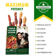 Beloved Pets Triple Flavor Sticks Dog Treats – 10.6 oz