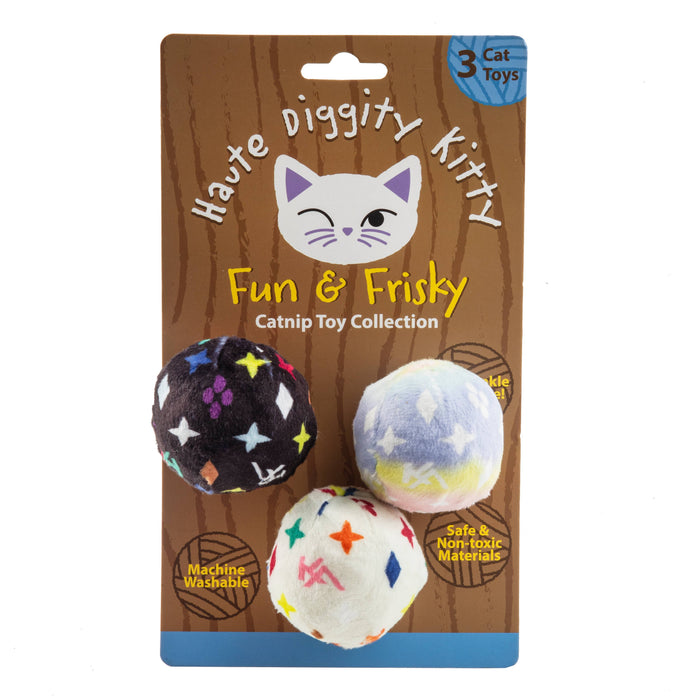 Haute Diggity Dog Kitty Vuiton Monogram Balls Catnip Toys