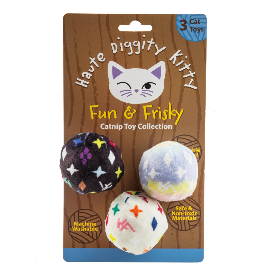 Haute Diggity Dog Kitty Vuiton Monogram Balls Catnip Toys by Haute Diggity Dog - dog toy