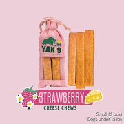 Yak9 Chews Strawberry Yak Cheese Chews for Dogs