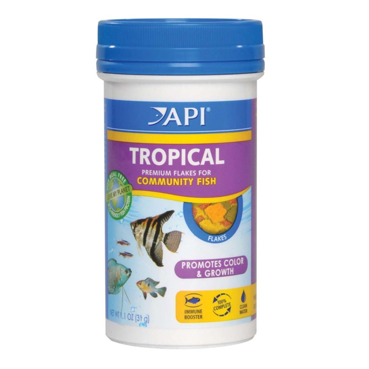 API Tropical Premium Flakes Fish Food 1ea/1.1 oz.