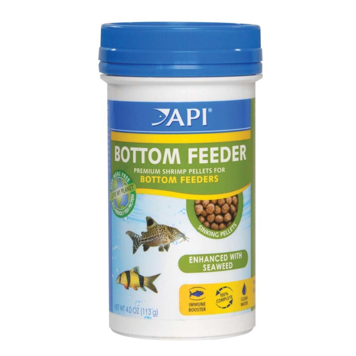 API Bottom Feeder Premium Shrimp Sinking Pellets Fish Food 1ea/4 oz.