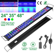 Full Spectrum LED Aquarium Light – Multi-Color Freshwater Fish Tank Light with Extendable Brackets