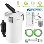 External aquarium canister filter with 400 liter per hour flow rate