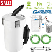 External aquarium canister filter with 400 liter per hour flow rate