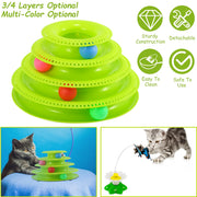 Interactive 4-Layer Cat Track Tower Toy – Multi-Level Ball Track Toy for Indoor Cats & Kittens