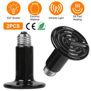 Linx Group 2-Pack 150W Ceramic Heat Emitter Bulbs for Reptile Terrariums