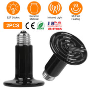 Linx Group 2-Pack 150W Ceramic Heat Emitter Bulbs for Reptile Terrariums
