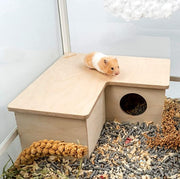 Hamster Multi-Room Habitat – Solid Birch Wood Cage for Small Pets