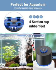 3W/6W/10W Aquarium Air Pump Quiet Dual Outlet Adjustable 80-200 Gallon Aerator