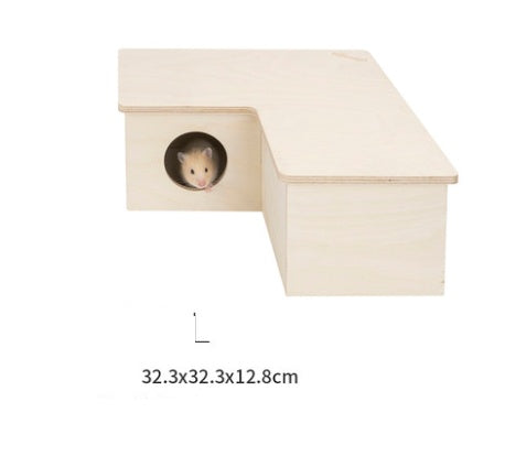 Hamster Multi-Room Habitat – Solid Birch Wood Cage for Small Pets