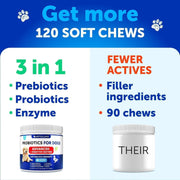 Artullano Advanced Probiotics & Digestive Enzymes for Dogs – 120 Soft Chews