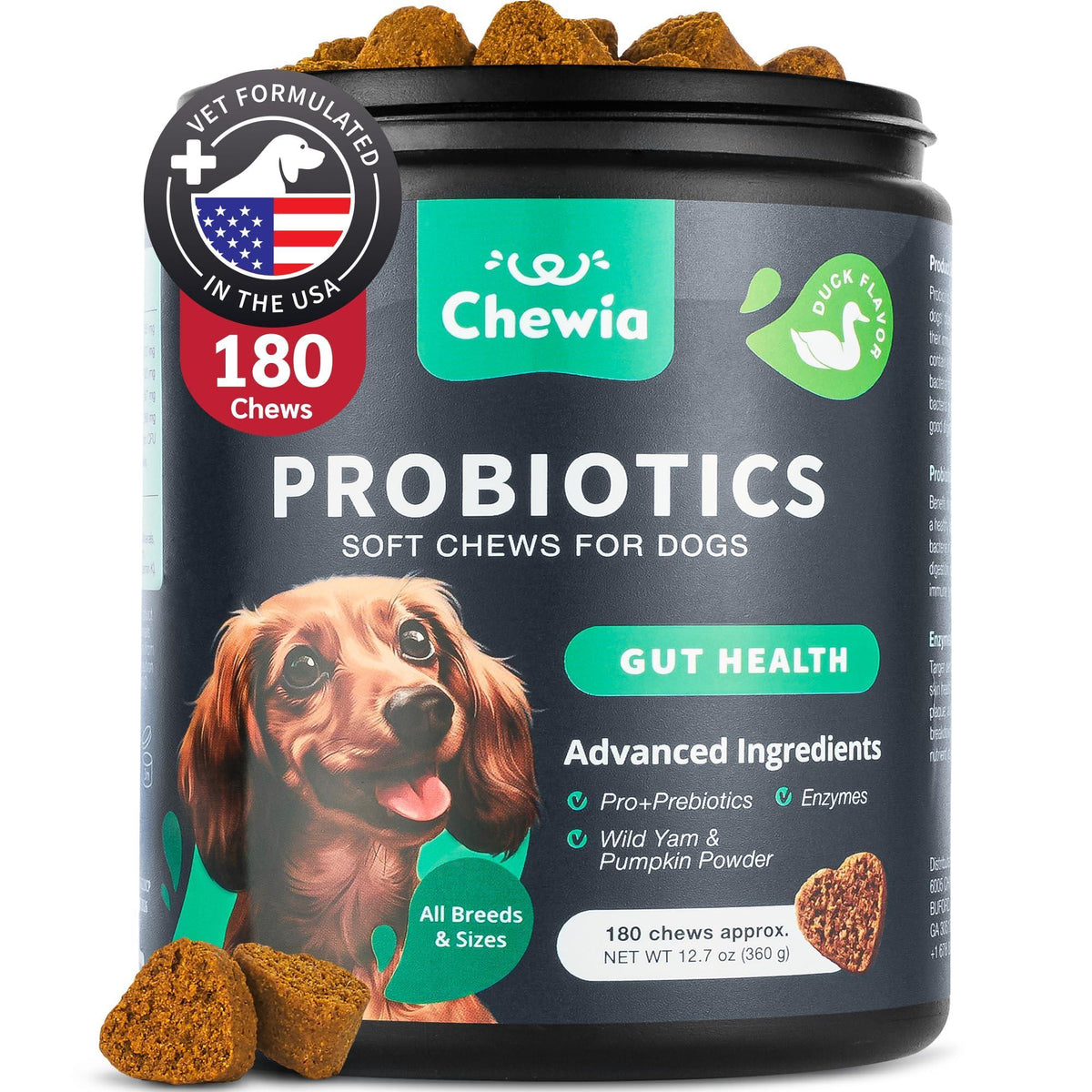 Chewia Dog Probiotic & Digestive Enzyme Powder with Pumpkin