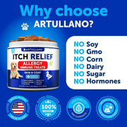 Artullano Dog Skin & Coat Soft Chews with Omega-3 Fish Oil