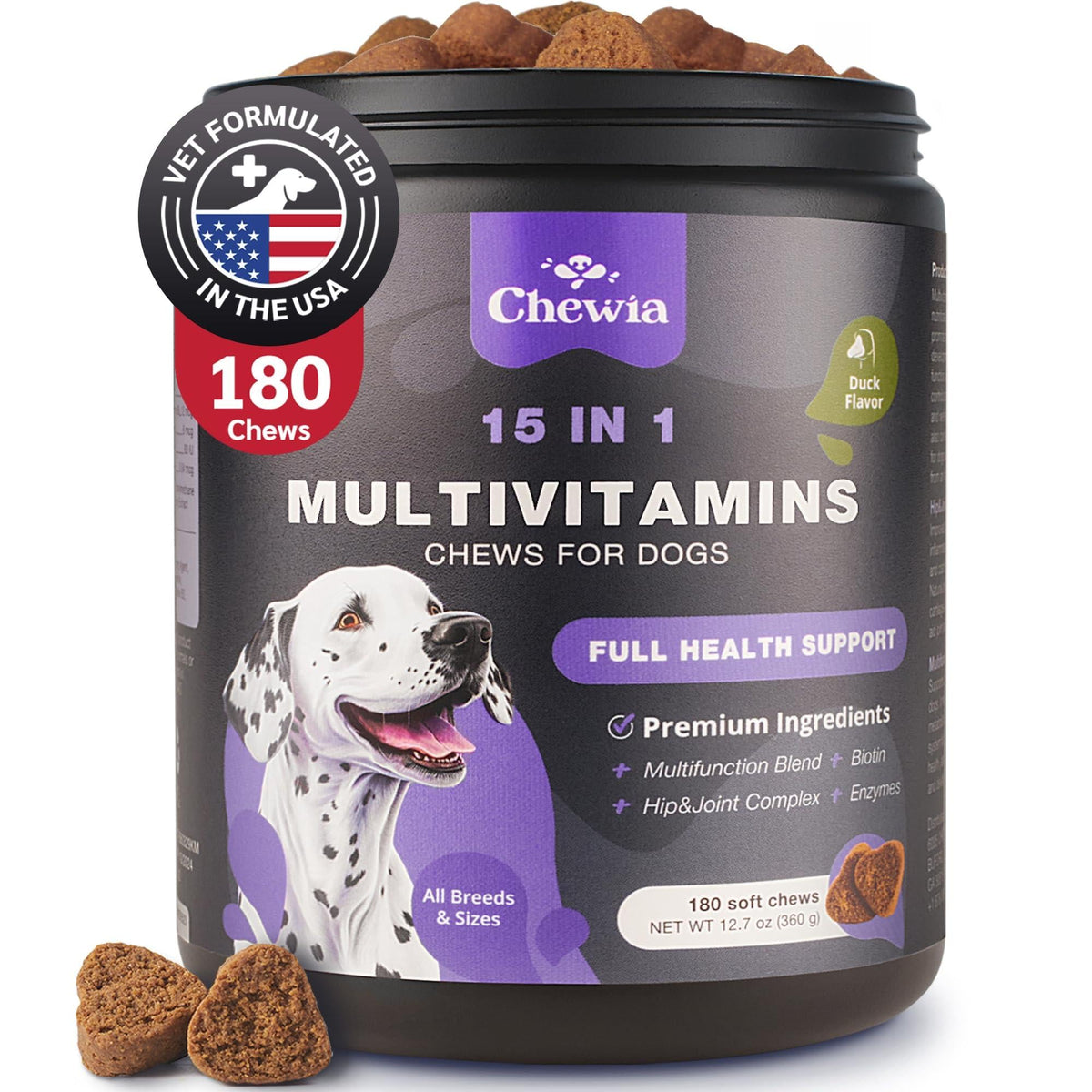 Dog Multivitamin Chews – 15-in-1 Formula