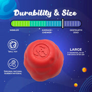 Asteroid Ultra Durable Rubber Dog Chew Toy – Large | Made in USA | Tough Natural Rubber for Aggressive Chewers