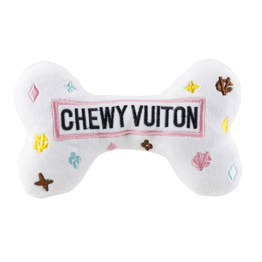 Haute Diggity Dog White Chewy Vuiton Bones Squeaker Dog Toy by Haute Diggity Dog - dog toy