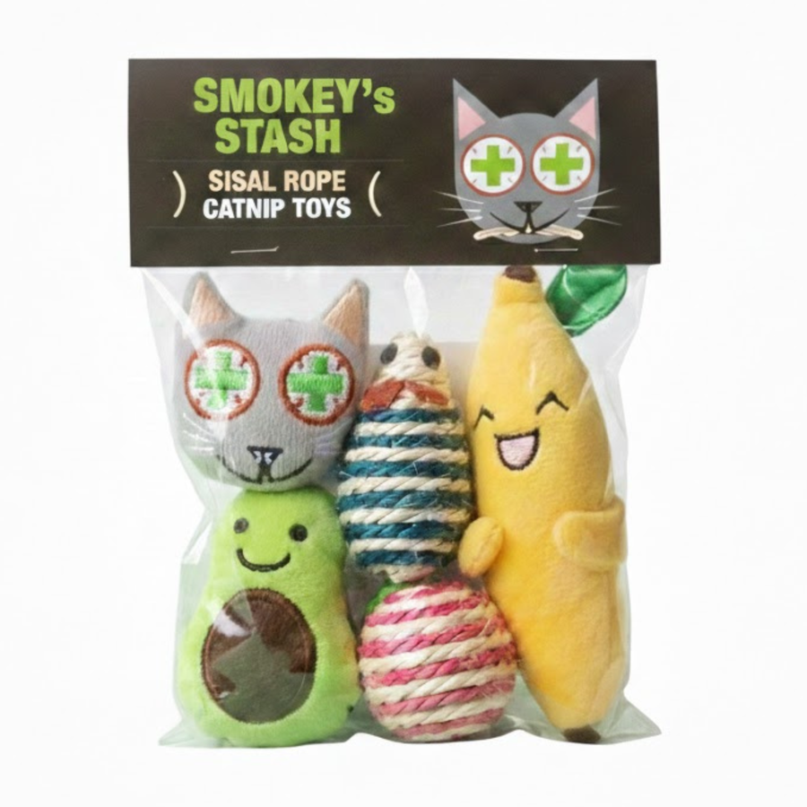Smokey's Stash Catnip & Sisal Cat Toy Variety Set by Smokey's Stash