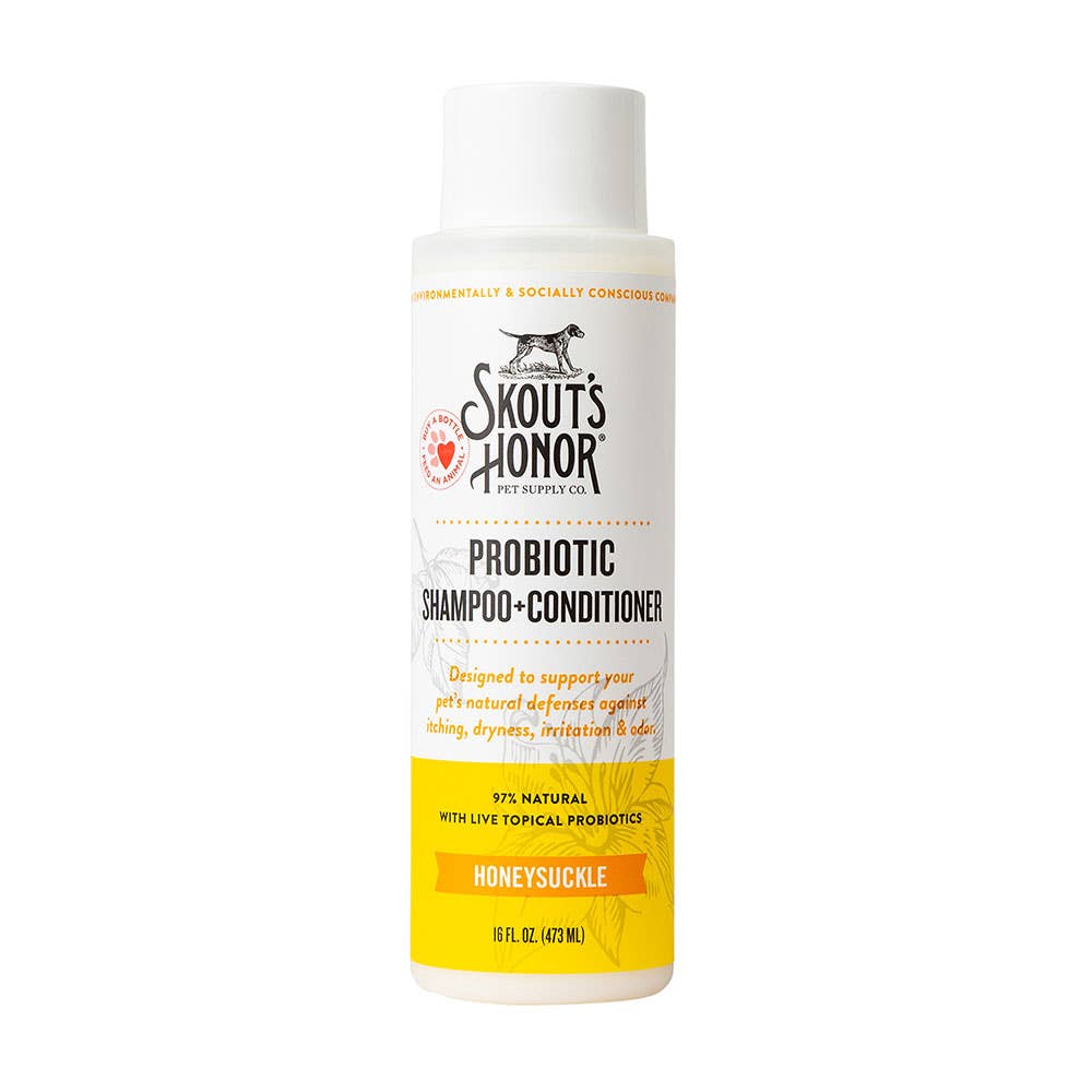 Skout's Honor Probiotic Shampoo+Conditioner Honeysuckle 16oz by Skout's Honor - pet shampoo