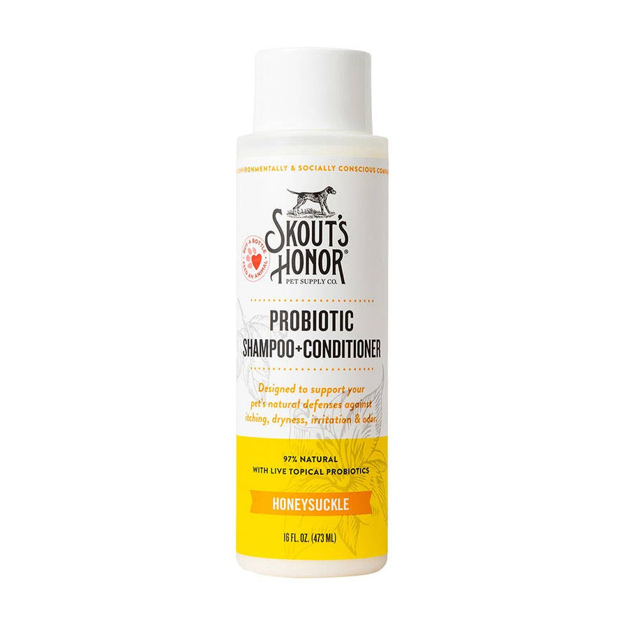 Skout's Honor Probiotic Shampoo+Conditioner Honeysuckle 16oz by Skout's Honor - pet shampoo