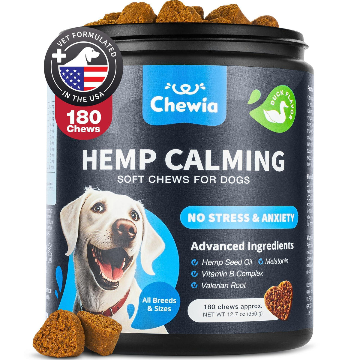 Chewia Dog Calming Soft Chews with Melatonin & Valerian Root