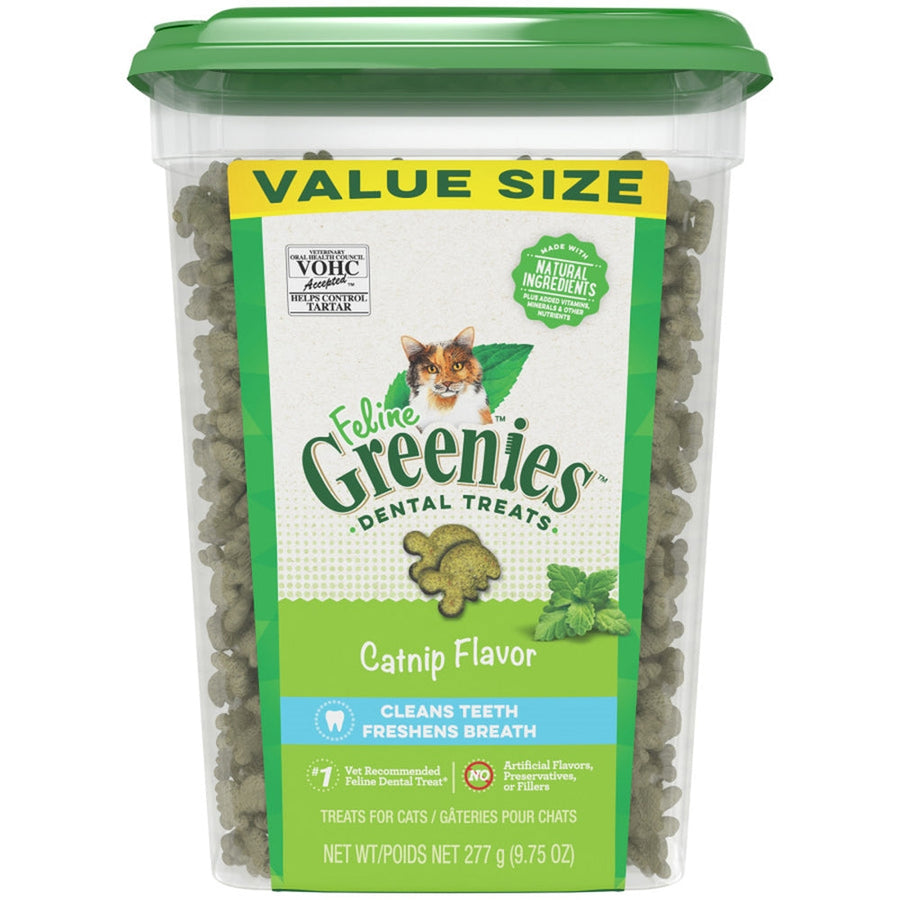 Feline Greenies Dental Treat Catnip Jumbo Tub 9.75oz