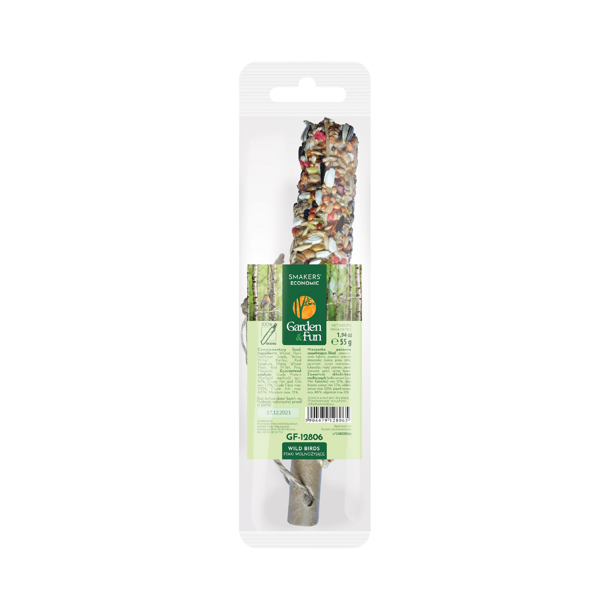 A&E Vitapol Smakers Garden Fun Wild Bird Food Sticks 20 Count, 1.94 oz Each
