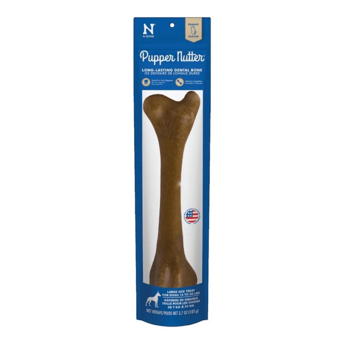N-Bone PupperNutter Peanut Butter Dental Chew, Large