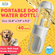 Portable Dog Water Bottle – 12 oz with Silicone Strap & Filter