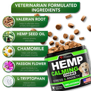 Hemp Calming Chews for Dogs 120 Count Anxiety & Stress Relief