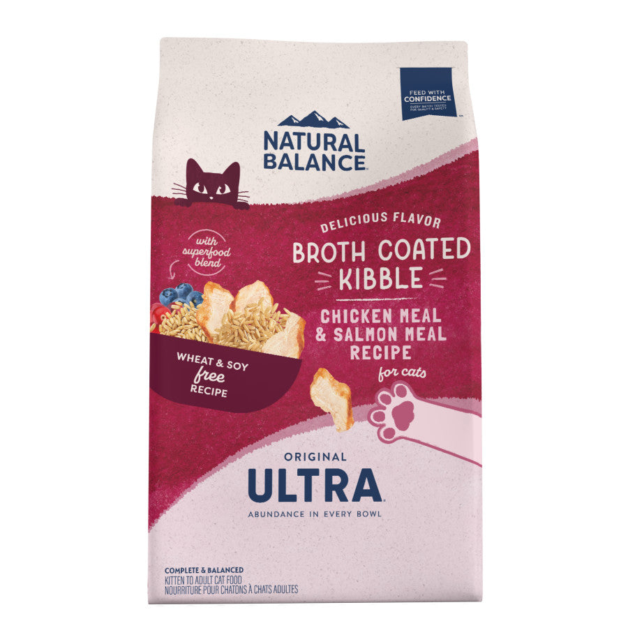 Natural Balance Ultra Broth Coated Dry Cat Food Chicken & Salmon 6lb