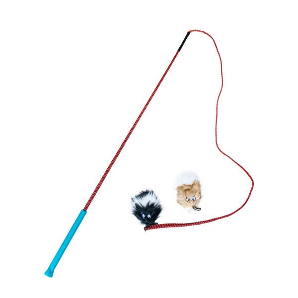 Outward Hound Tail Teaser Dog Wand Lure Toy w/ Refill Black by Outward Hound - dog toy