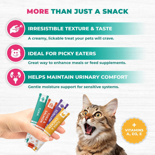 Beloved Pets Tuna Urinary Care Creamy Lickable Cat Treats – 20 Sticks