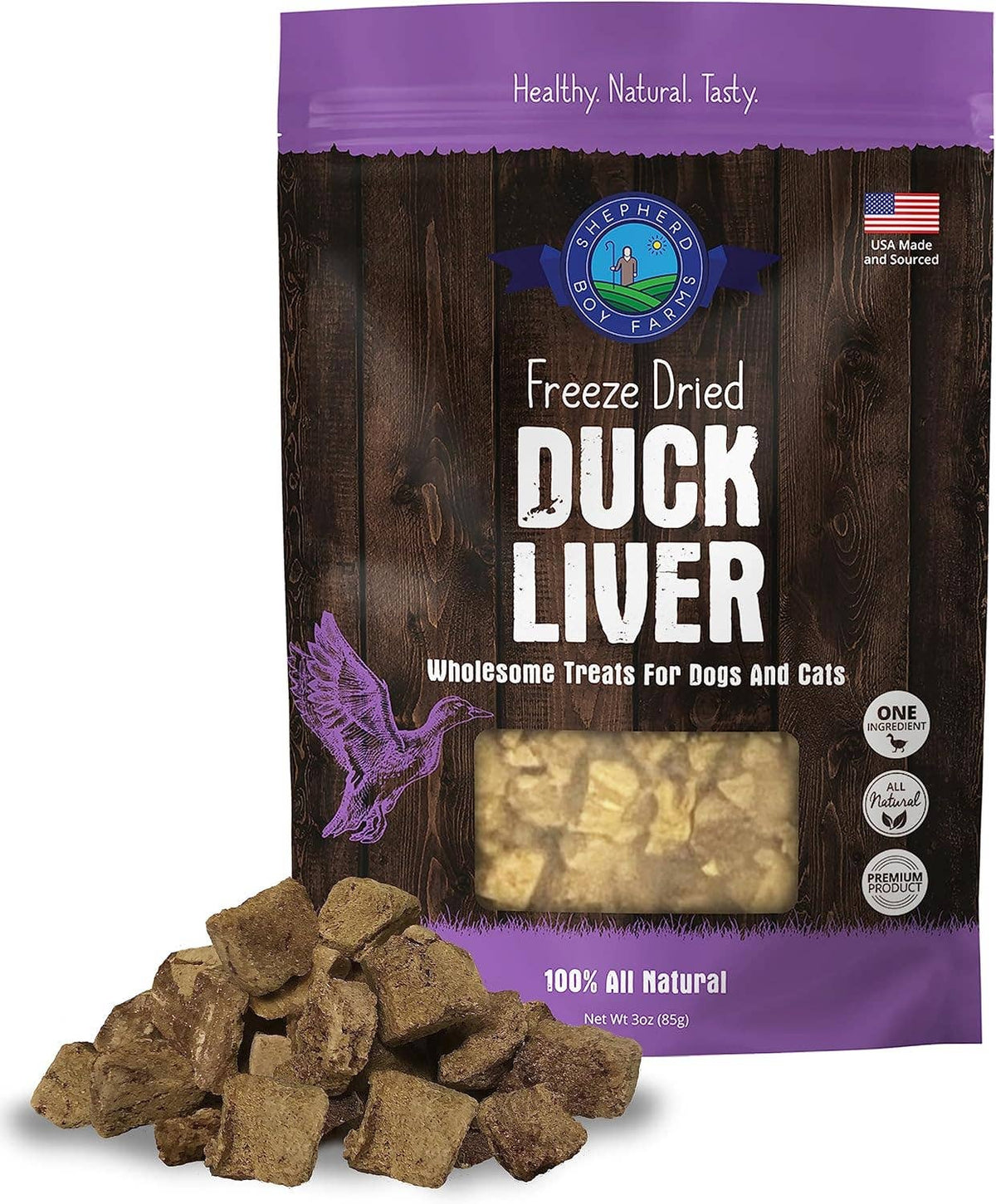 Shepherd Boy Farms Freeze-Dried Duck Liver Dog Treats - 3 oz