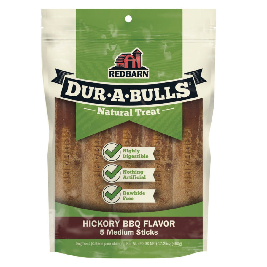 Redbarn Pet Products Dur-A-Bulls Stick Hickory BBQ, 1ea/5Ct, MD