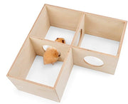 Hamster Multi-Room Habitat – Solid Birch Wood Cage for Small Pets
