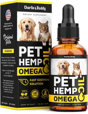 Hemp & Salmon Oil for Dogs & Cats – Omega 3-6-9, 1 fl oz
