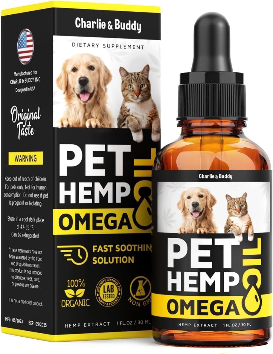 Hemp & Salmon Oil for Dogs & Cats – Omega 3-6-9, 1 fl oz