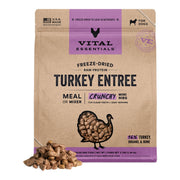 Vital Essentials Dog Freeze-Dried Raw Grain Free Turkey Entree & Mixer Crunchy Mini Nibs 3 Lbs