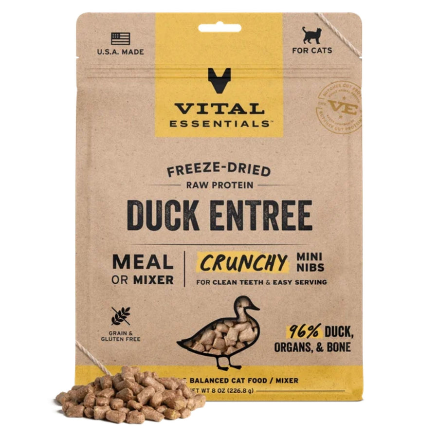 Vital Essentials Cat Freeze Dried Mini Nibs Duck 8oz.