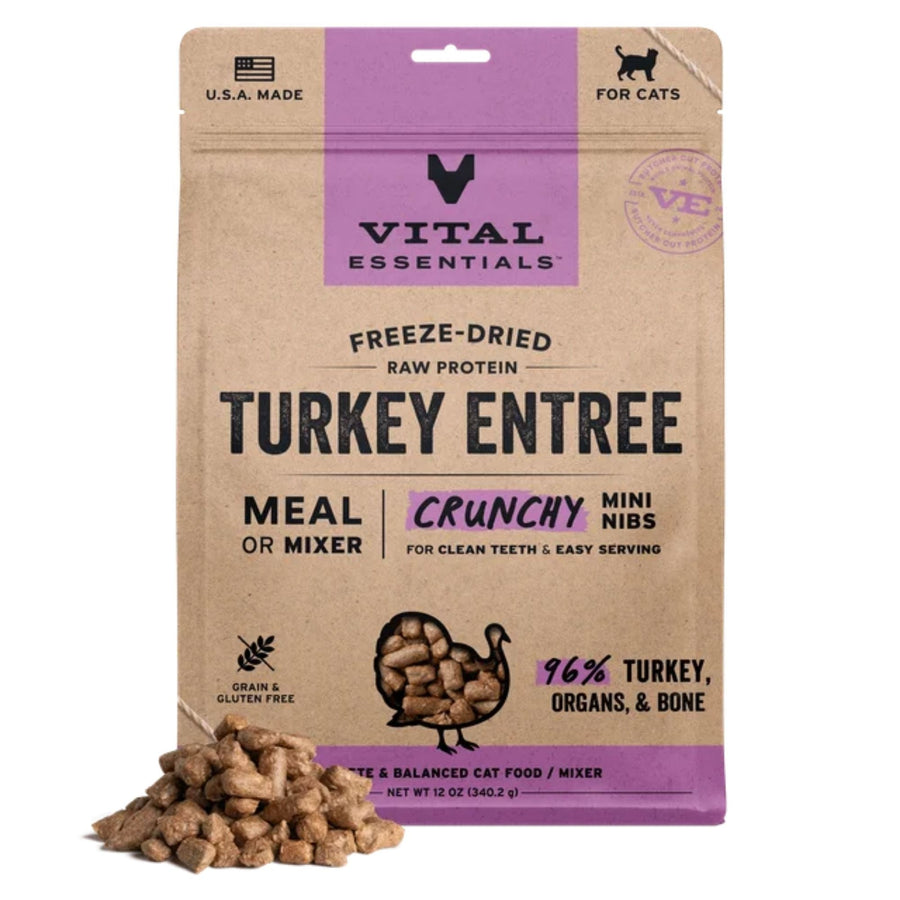Vital Essentials Cat Freeze Dried Mini Nibs Turkey 12oz.
