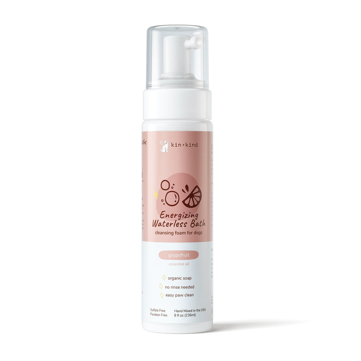 Kin+Kind Grapefruit Energizing Waterless Dog Bath - 8 oz