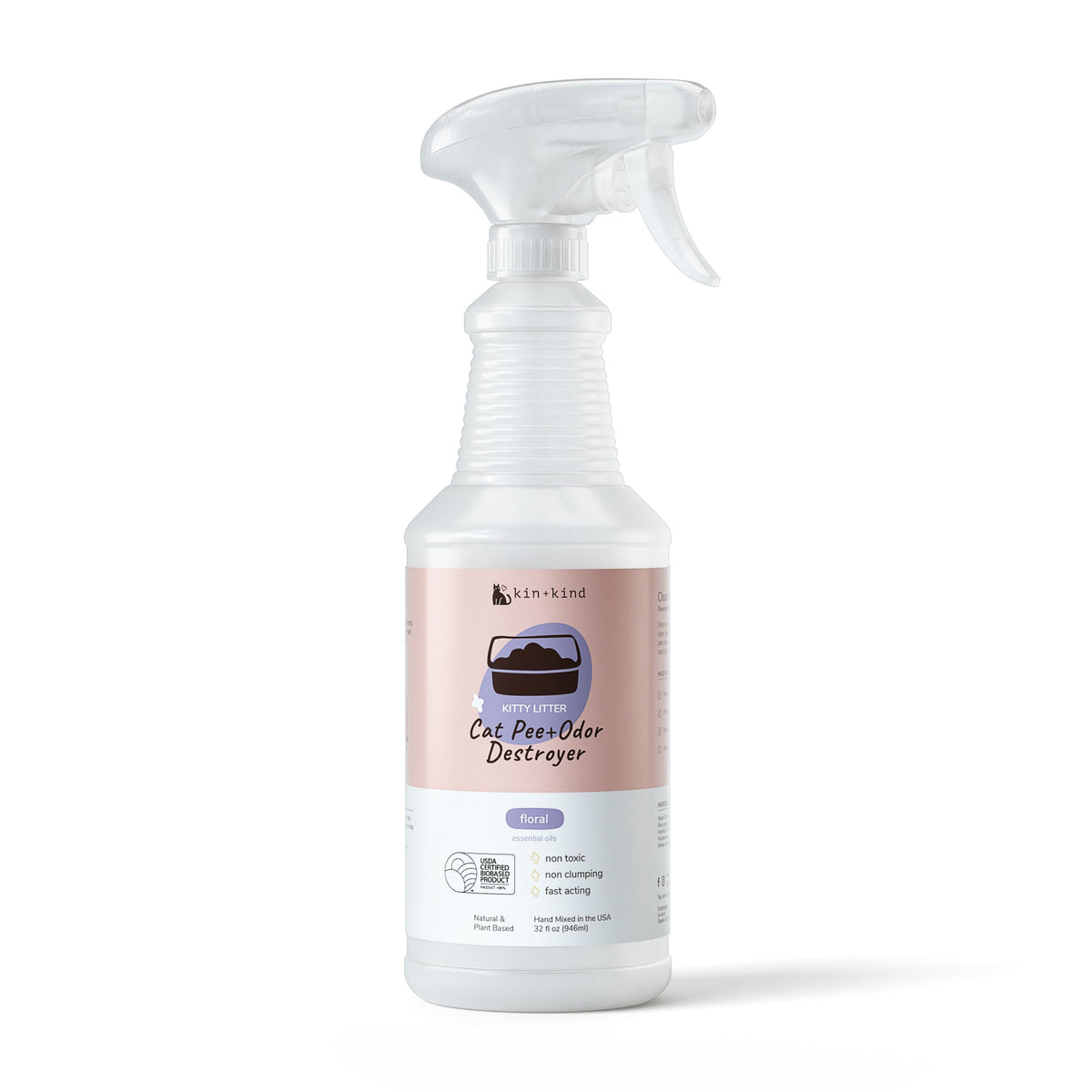 Kin+Kind Kitty Litter Pee & Stain Odor Destroyer - Floral